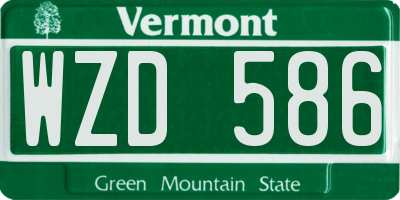VT license plate WZD586