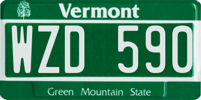 VT license plate WZD590