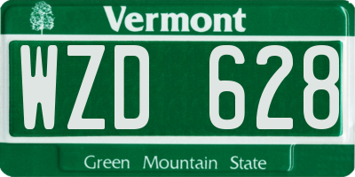 VT license plate WZD628