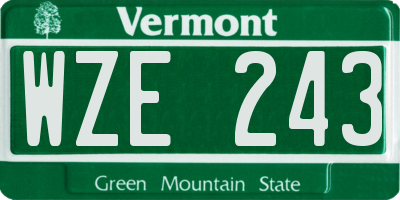 VT license plate WZE243