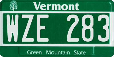 VT license plate WZE283
