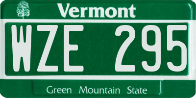 VT license plate WZE295