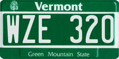VT license plate WZE320