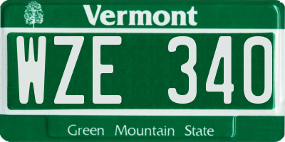 VT license plate WZE340