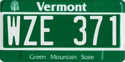 VT license plate WZE371