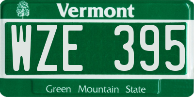 VT license plate WZE395