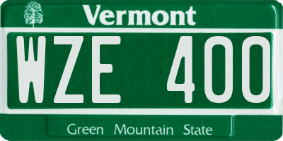 VT license plate WZE400