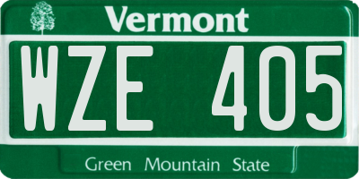 VT license plate WZE405