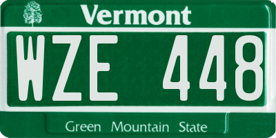 VT license plate WZE448