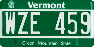 VT license plate WZE459