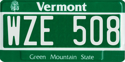 VT license plate WZE508