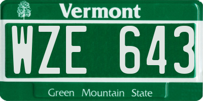 VT license plate WZE643