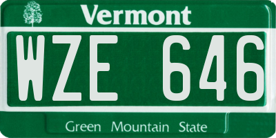 VT license plate WZE646