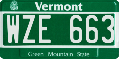 VT license plate WZE663