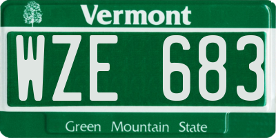 VT license plate WZE683