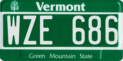 VT license plate WZE686