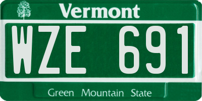 VT license plate WZE691