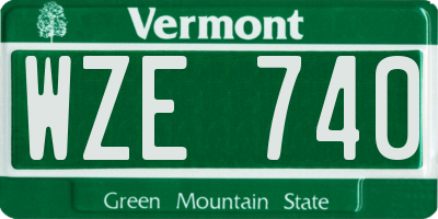 VT license plate WZE740