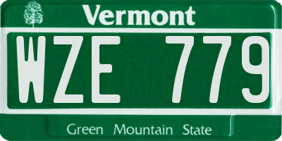 VT license plate WZE779