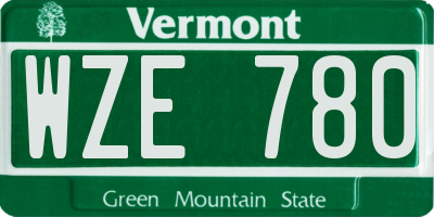 VT license plate WZE780