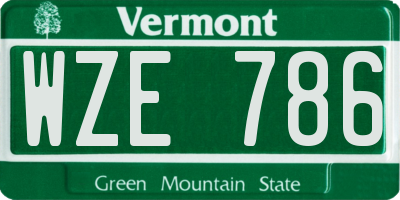 VT license plate WZE786