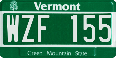 VT license plate WZF155