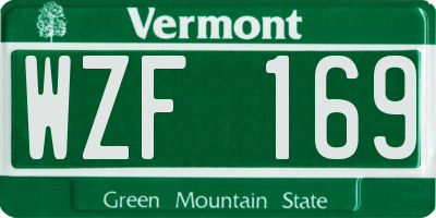 VT license plate WZF169