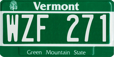 VT license plate WZF271