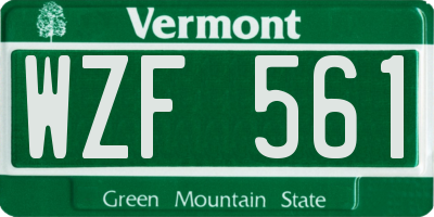 VT license plate WZF561