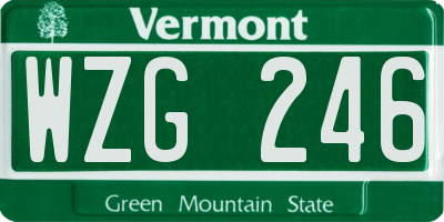 VT license plate WZG246