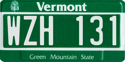 VT license plate WZH131