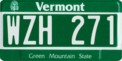 VT license plate WZH271