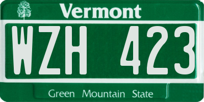 VT license plate WZH423