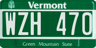 VT license plate WZH470