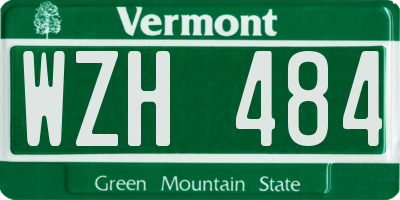 VT license plate WZH484