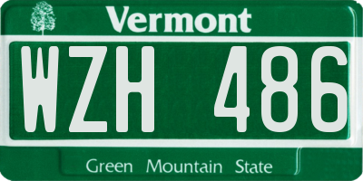 VT license plate WZH486