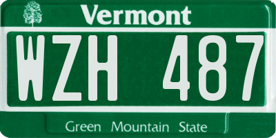 VT license plate WZH487