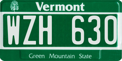 VT license plate WZH630