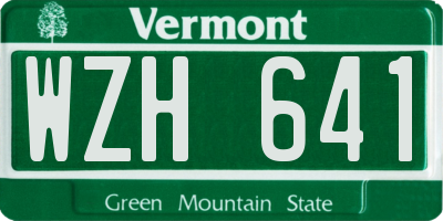 VT license plate WZH641