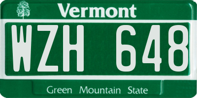 VT license plate WZH648