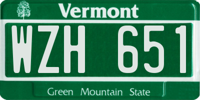 VT license plate WZH651