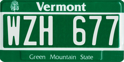 VT license plate WZH677