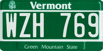 VT license plate WZH769