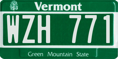 VT license plate WZH771