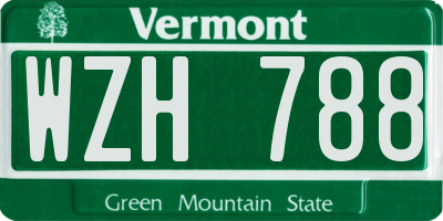 VT license plate WZH788