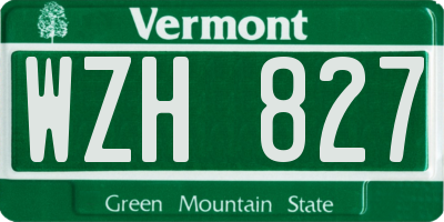 VT license plate WZH827