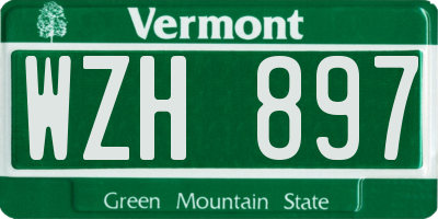 VT license plate WZH897