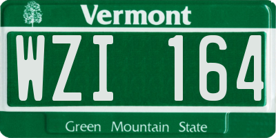 VT license plate WZI164
