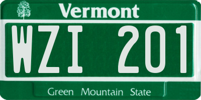 VT license plate WZI201
