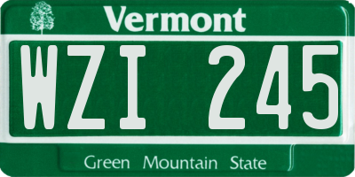 VT license plate WZI245